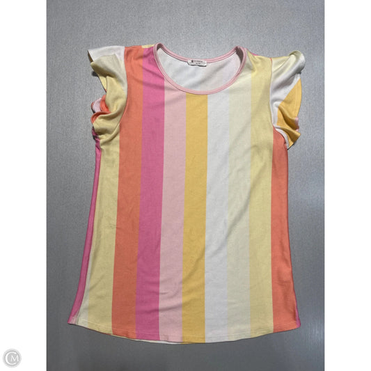 Top Short Sleeve By Bombom In Pink & Yellow, Size: M