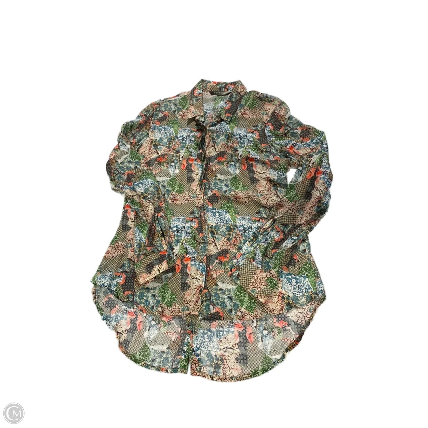 Top Long Sleeve By Cme In Multi-colored, Size: M