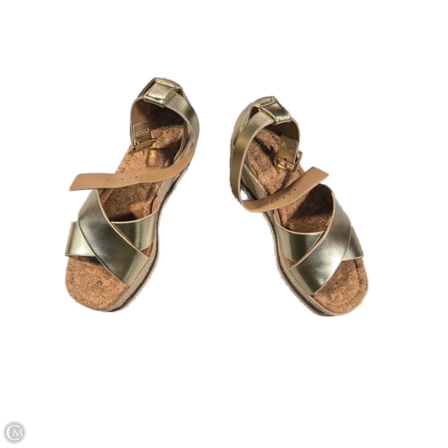 Sandals Heels Platform By Soda In Gold, Size: 8.5