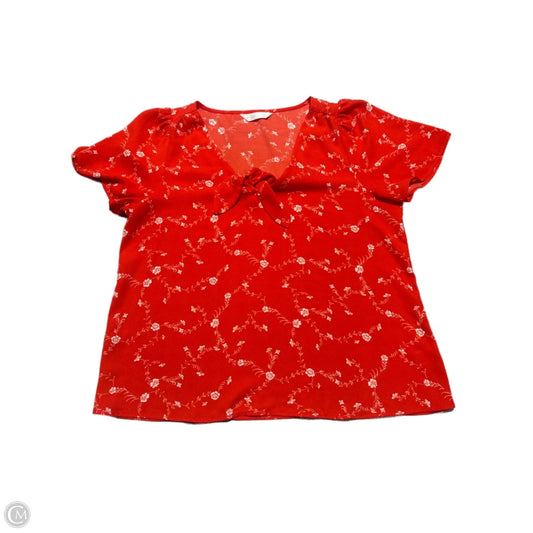 Top Short Sleeve By Lc Lauren Conrad In Red, Size: L