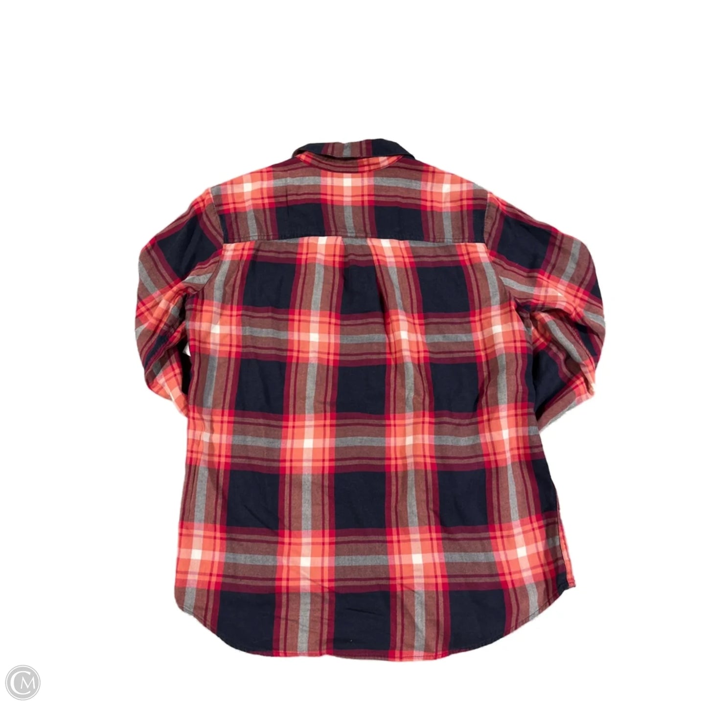 Top Long Sleeve By Eddie Bauer In Plaid Pattern, Size: S