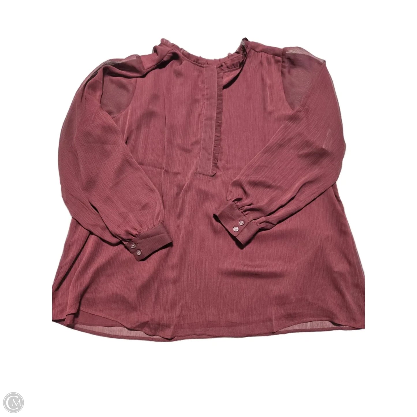 Top Long Sleeve By Lane Bryant In Maroon, Size: Xl
