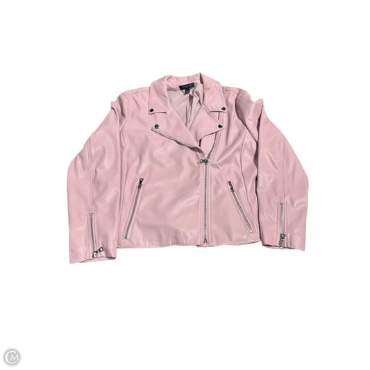 Jacket Moto By Ann Taylor In Pink, Size: Xlp