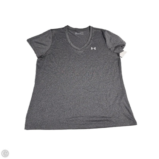 Athletic Top Short Sleeve By Under Armour In Grey, Size: Xl