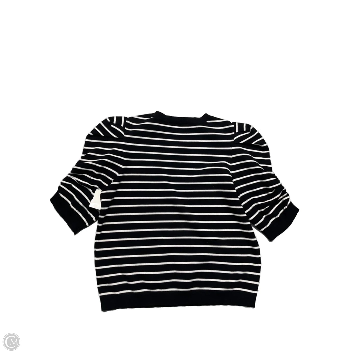 Top Short Sleeve By Dkny In Striped Pattern, Size: L