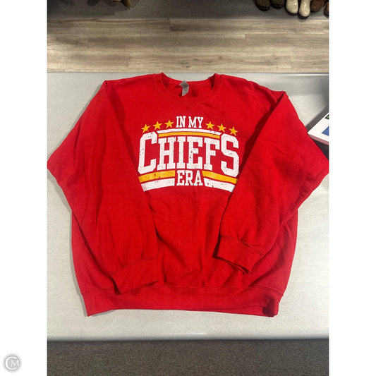 Sweatshirt Hoodie By Gildan In Red, Size: L