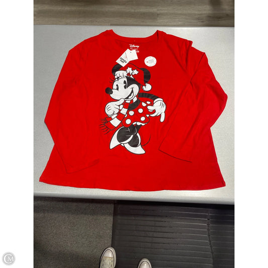 Top Long Sleeve By Disney In Red, Size: Xxl