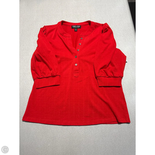 Top 3/4 Sleeve By Cmc In Red, Size: M