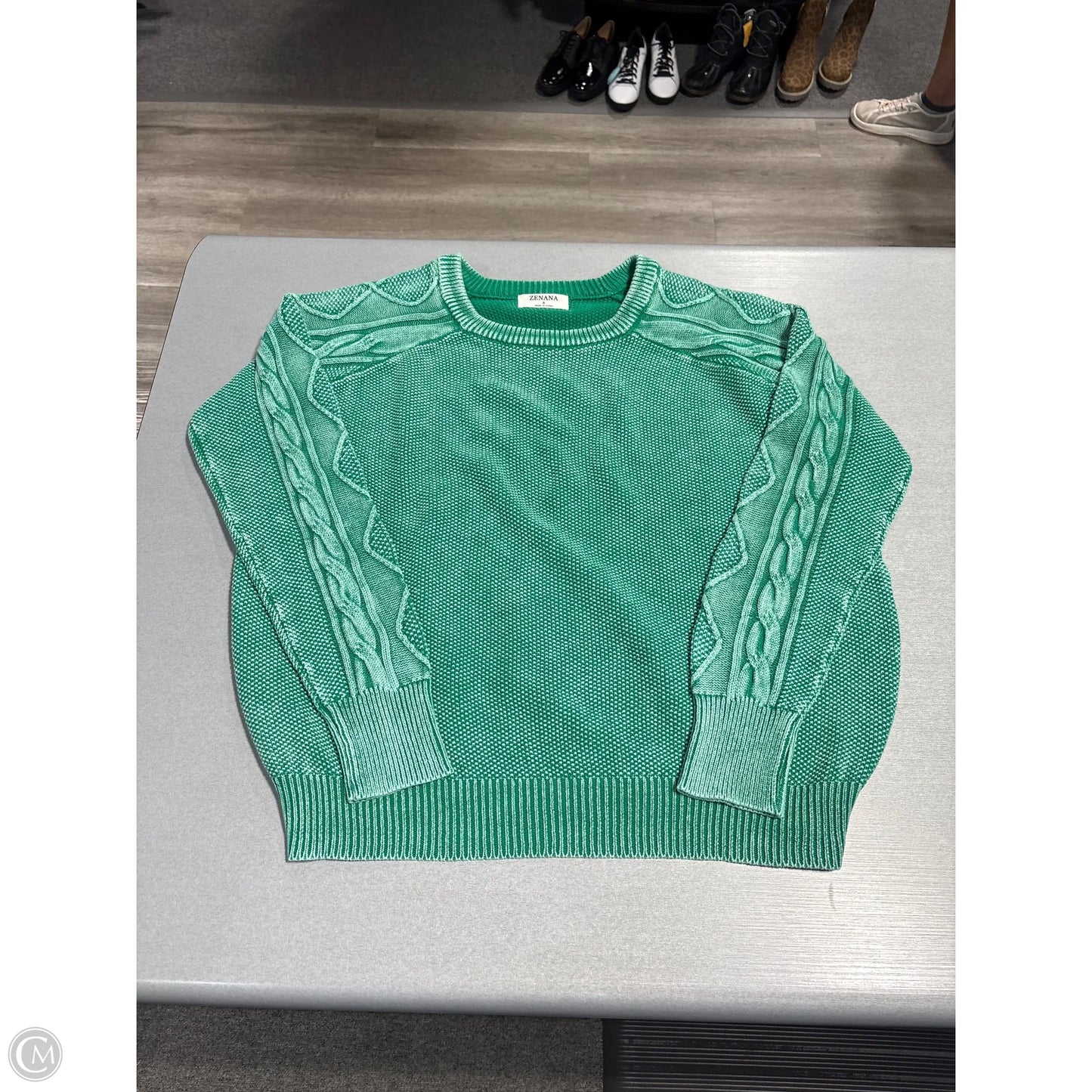 Sweater By Zenana In Green, Size: S