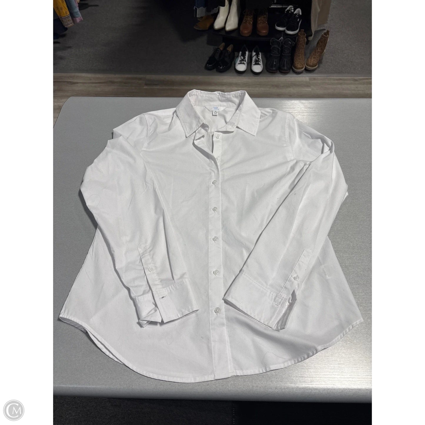 Top Long Sleeve By Time And Tru In White, Size: M