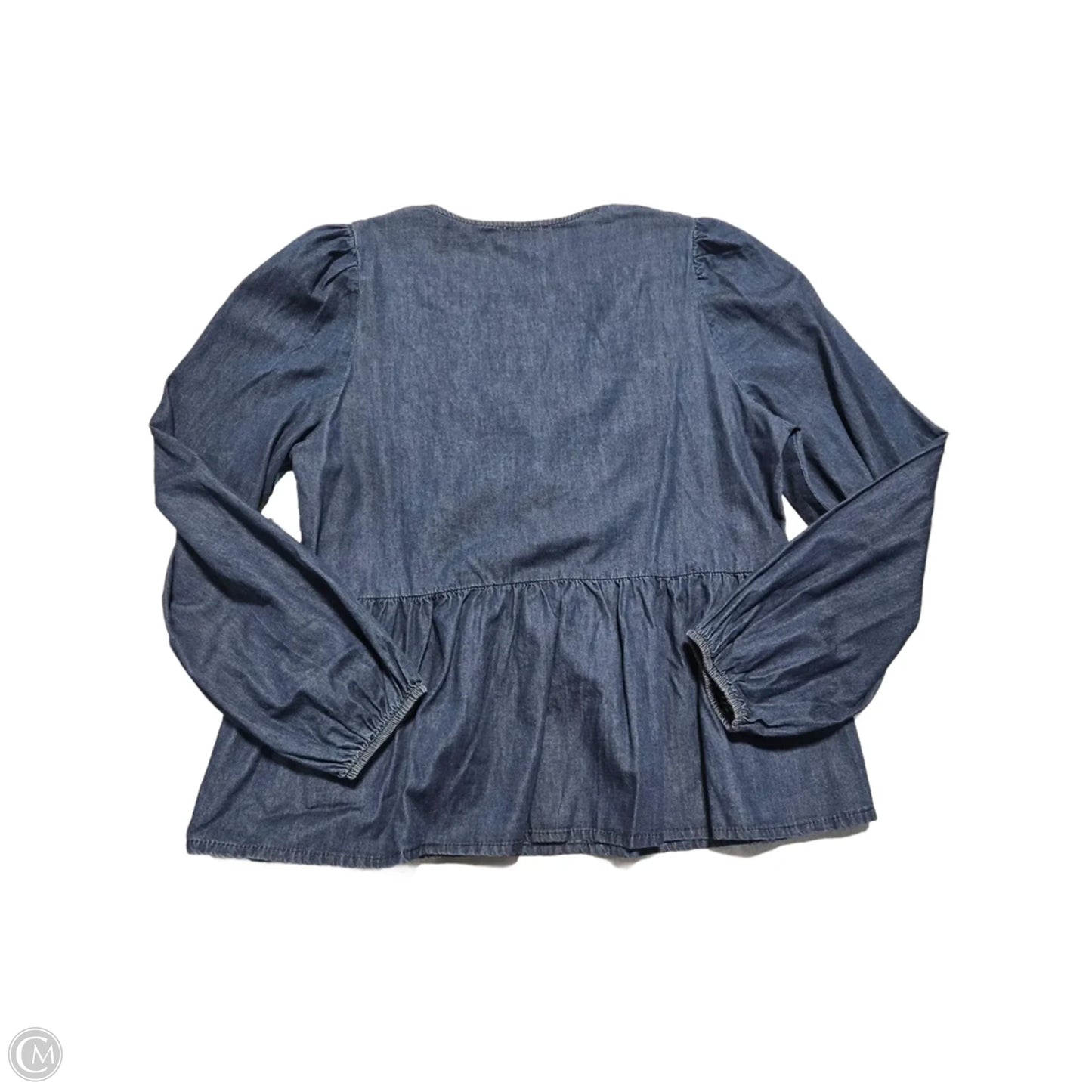 Top Long Sleeve By Anniewear In Blue Denim, Size: M