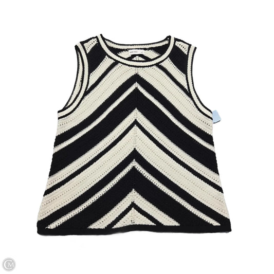 Vest Sweater By Nine West In Black & White, Size: L