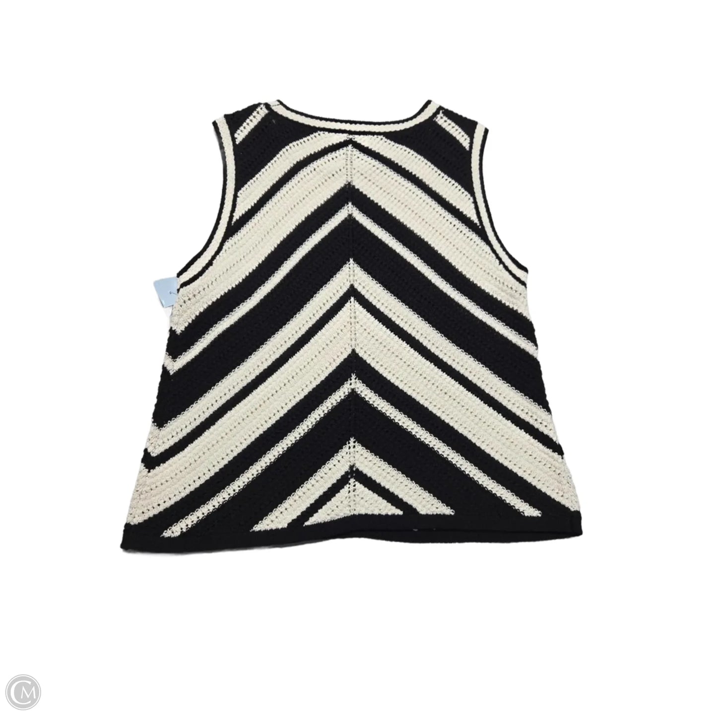 Vest Sweater By Nine West In Black & White, Size: L