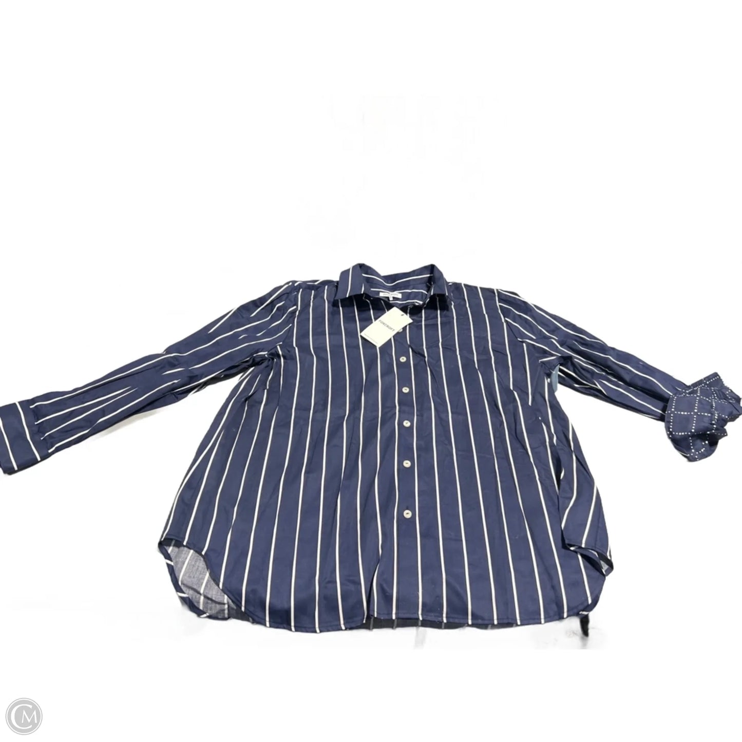 Top Long Sleeve By Foxcroft In Navy, Size: Xl
