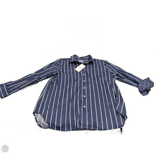 Top Long Sleeve By Foxcroft In Navy, Size: Xl