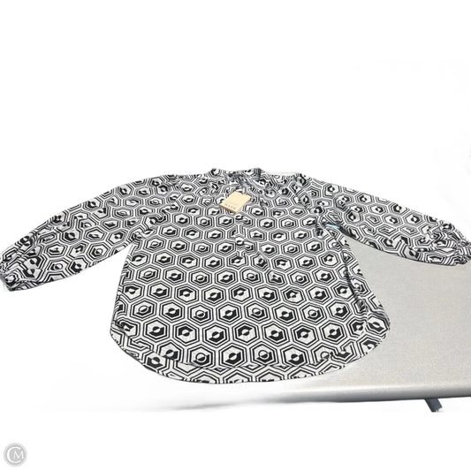 Blouse Long Sleeve By Not Your Daughters Jeans In Geometric Pattern, Size: S