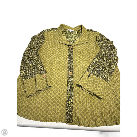 Top Long Sleeve By Habitat In Black & Green, Size: Xxl