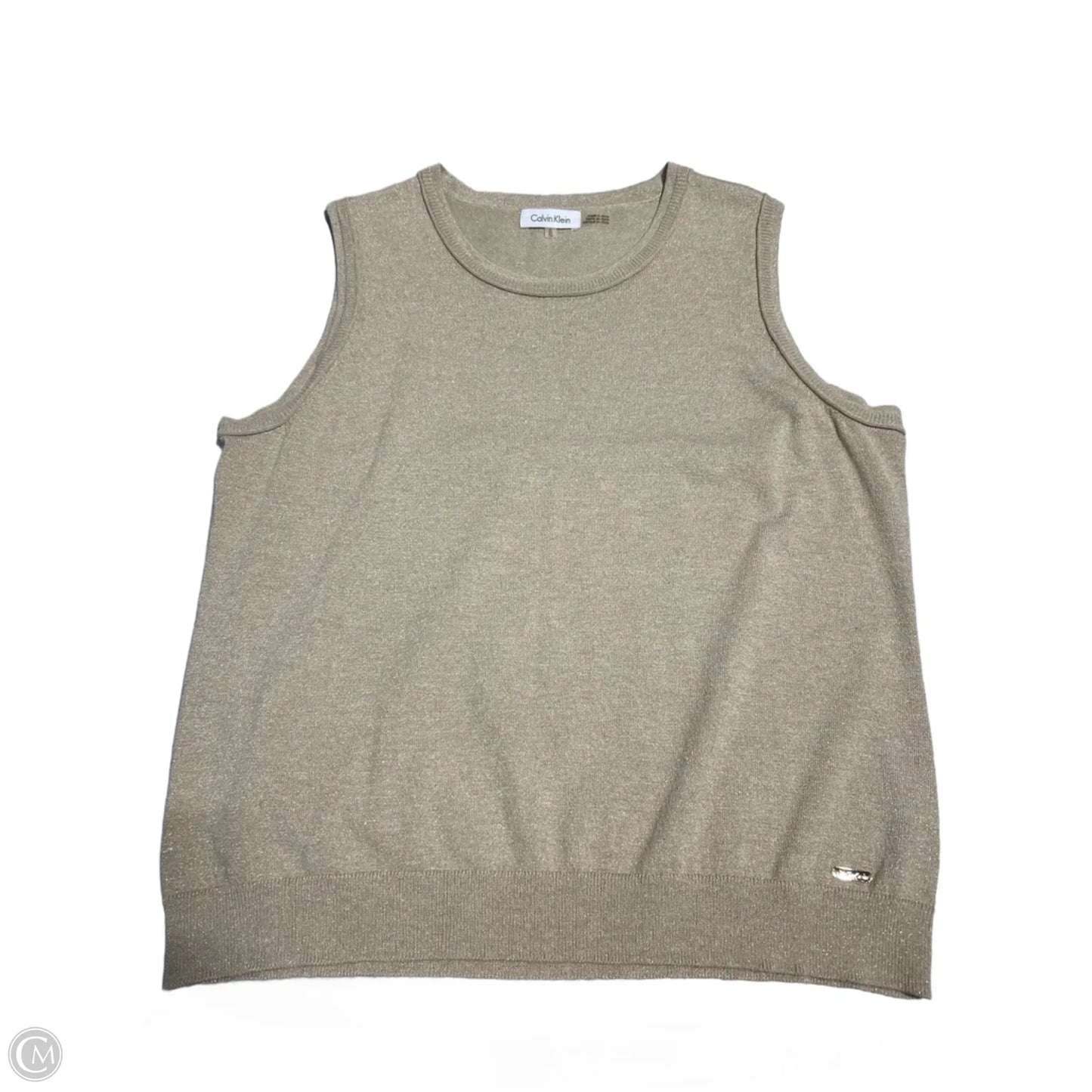 Tank Top By Calvin Klein In Gold, Size: Xl