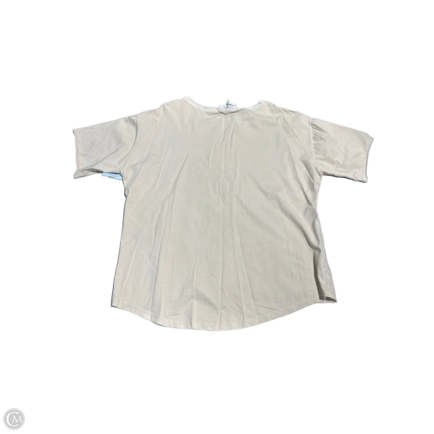 Top Short Sleeve By Cmb In Tan, Size: L