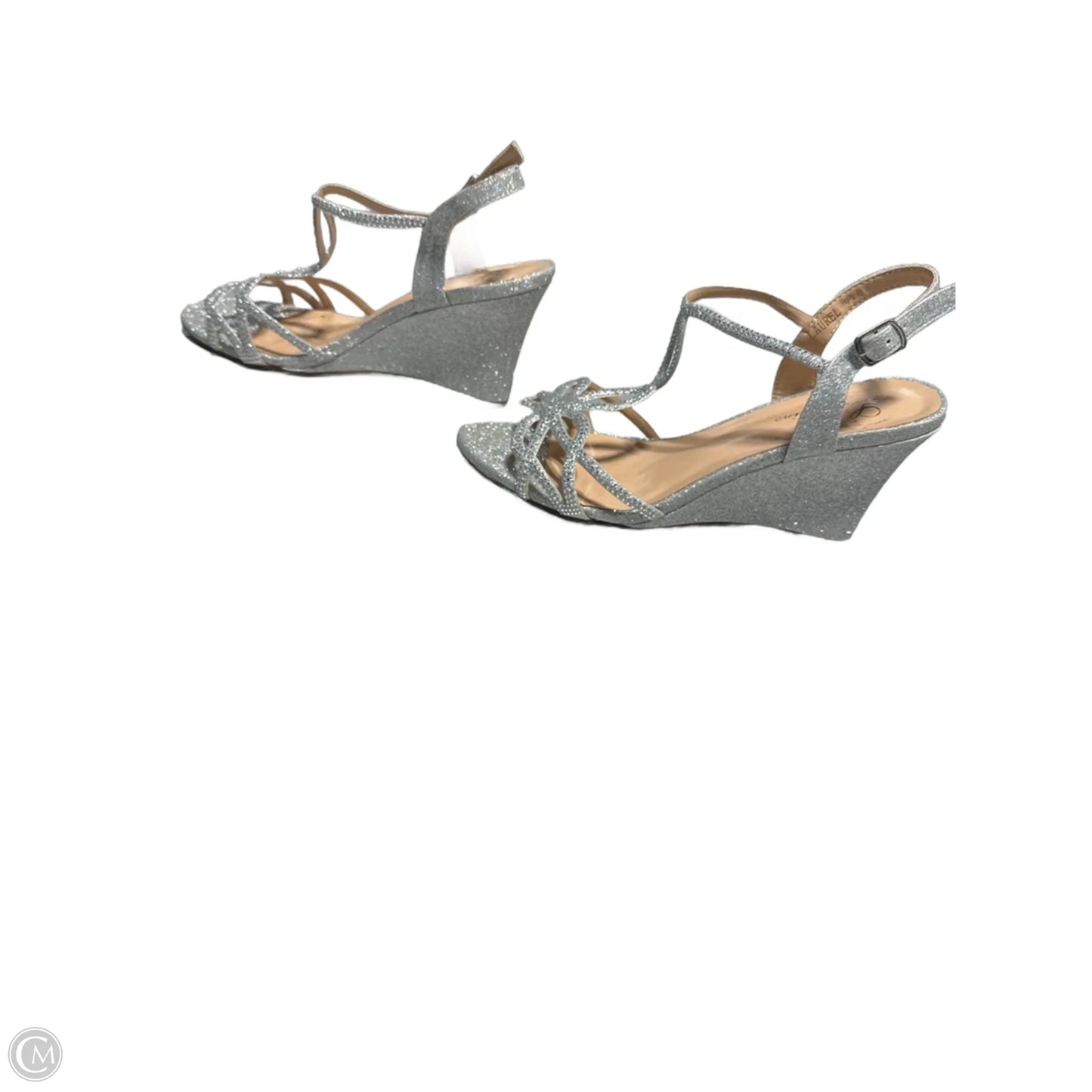 Shoes Heels Wedge By Cmc In Silver, Size: 9.5