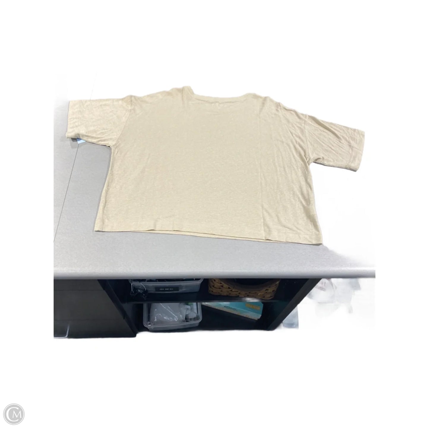 Top Short Sleeve Basic By Loft In Tan, Size: M