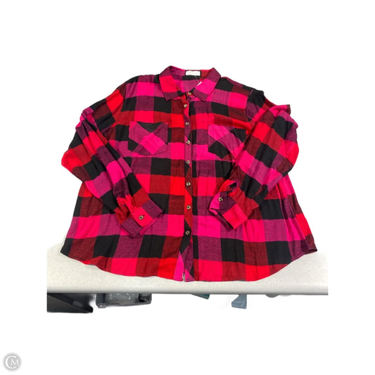 Top Long Sleeve By Maurices In Pink & Red, Size: Xl