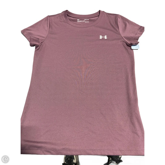 Athletic Top Short Sleeve By Under Armour In Purple, Size: S
