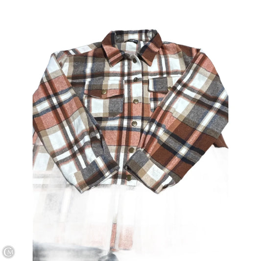 Jacket Shirt By Cmf In Brown, Size: L