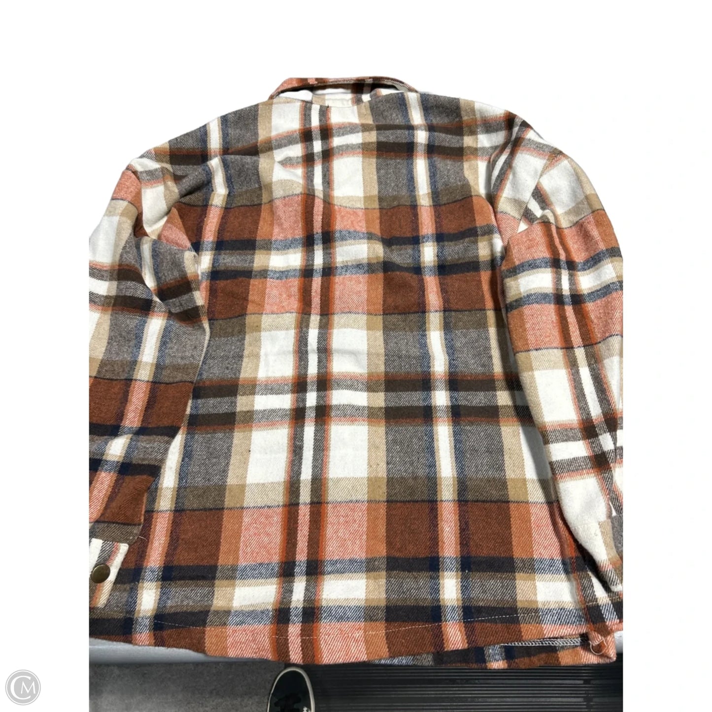 Jacket Shirt By Cmf In Brown, Size: L