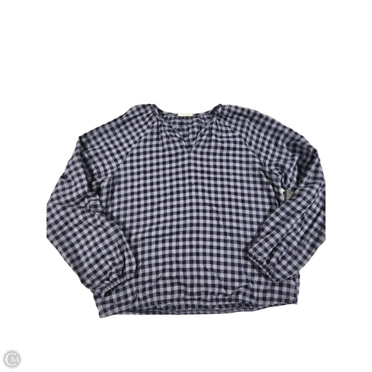 Top Long Sleeve By Maurices In Checkered Pattern, Size: L
