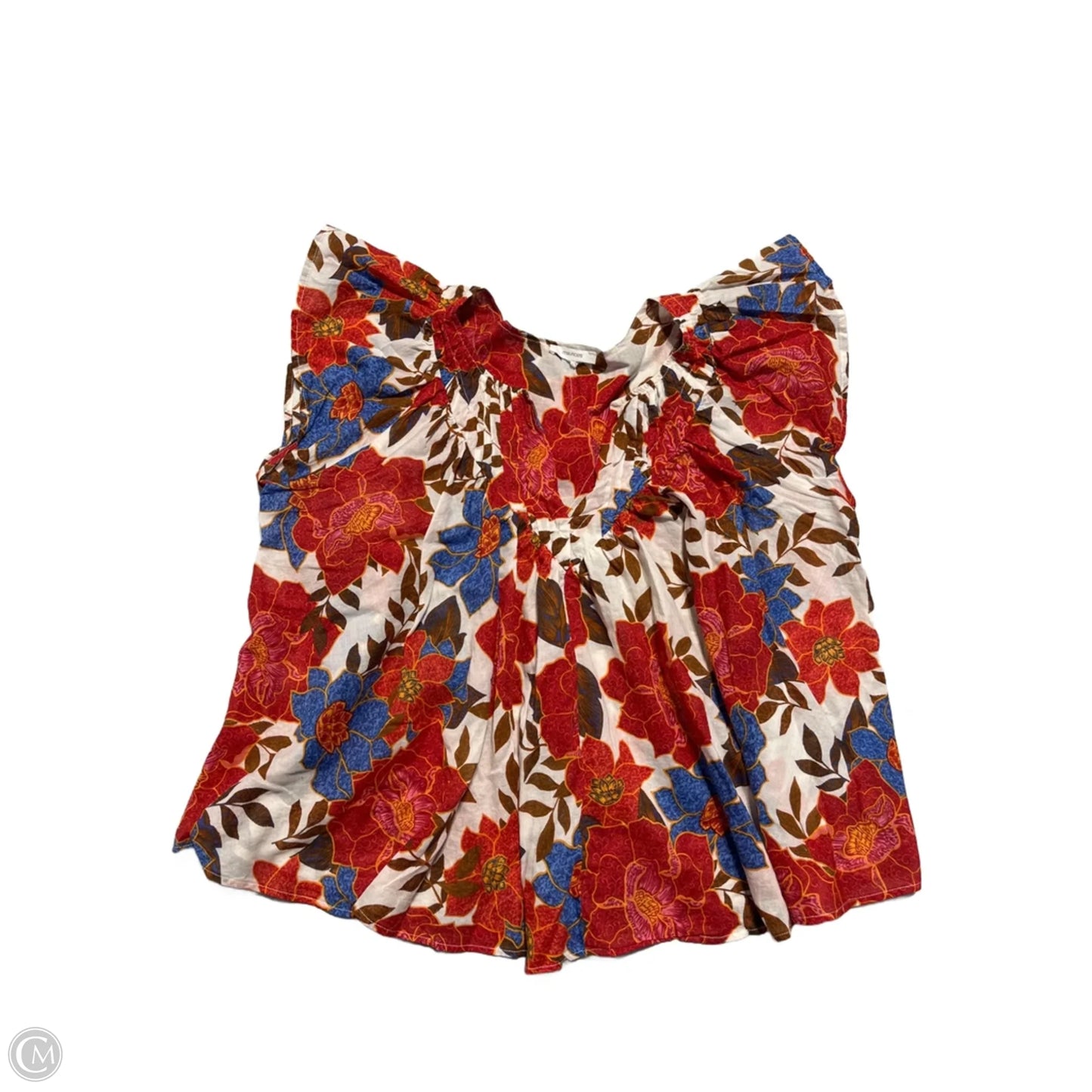 Top Short Sleeve By Maurices In Floral Print, Size: L