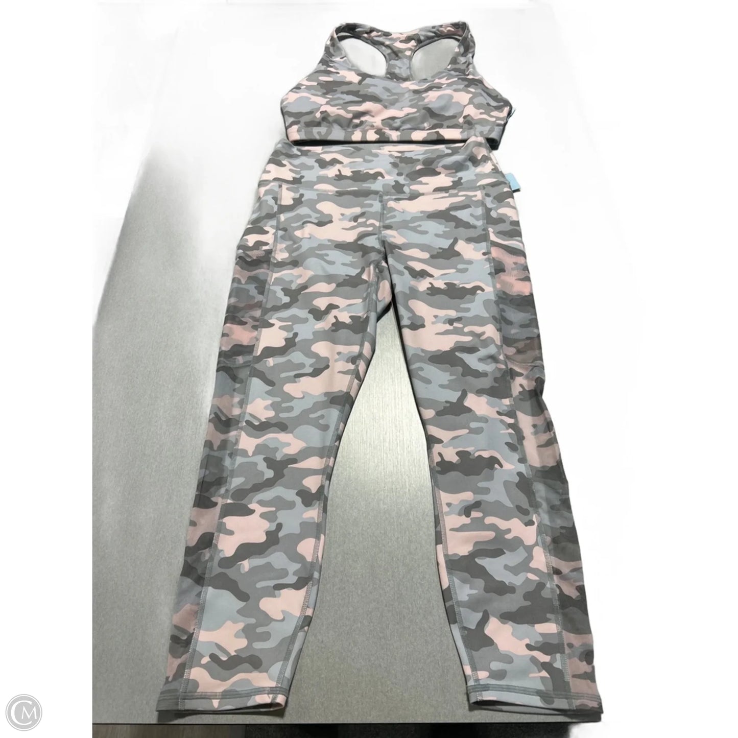 Top 2pc Short Sleeve By Fabletics In Camouflage Print, Size: Xl