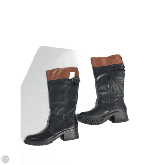 Boots Knee Flats By Cmf In Black & Brown, Size: 8.5