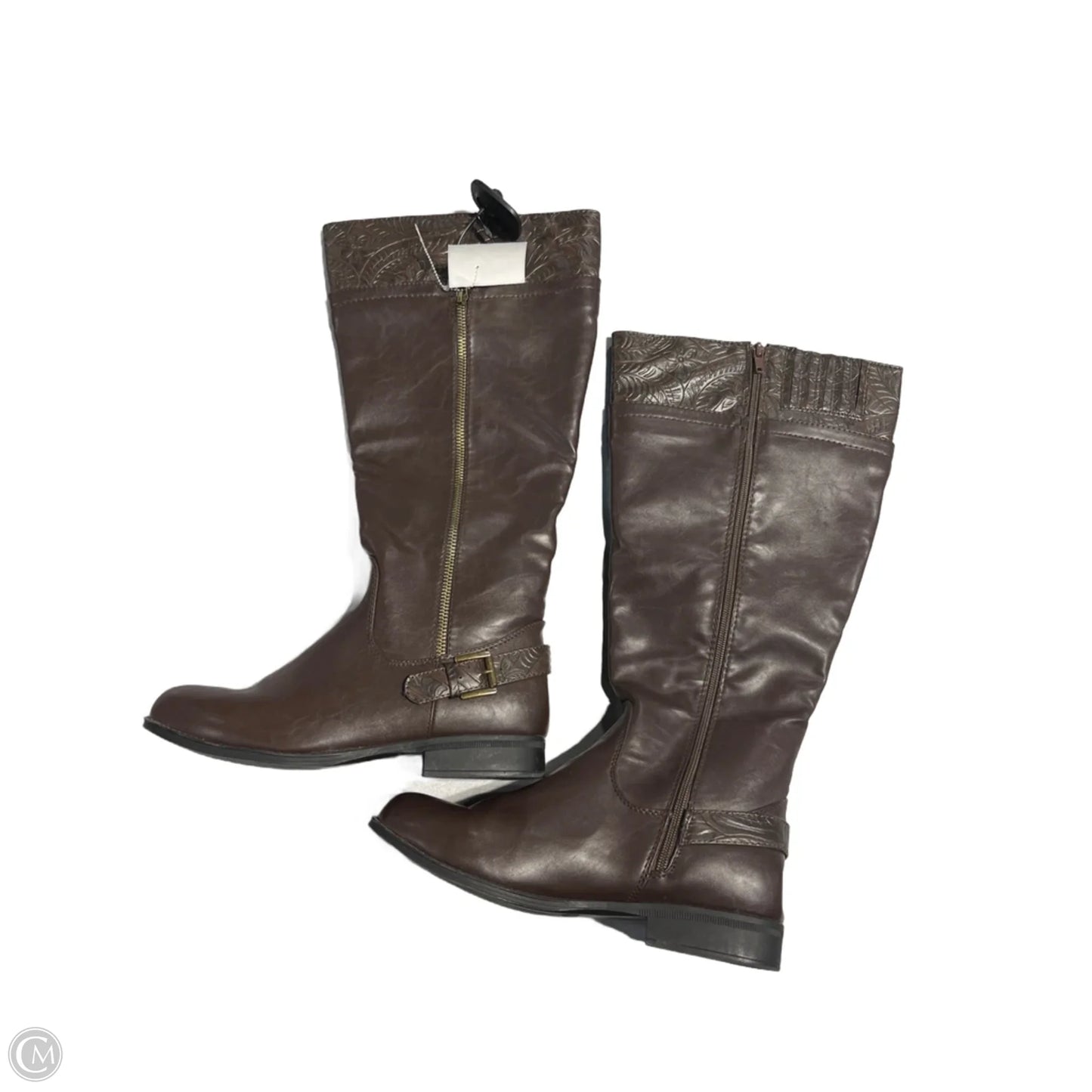 Boots Knee Flats By Cmf In Brown, Size: 9