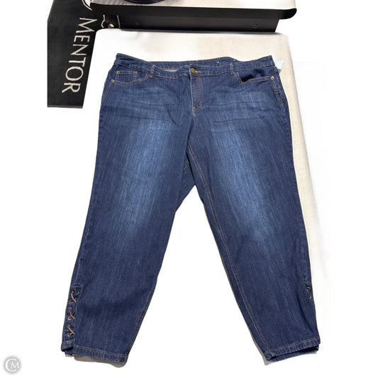 Jeans Cropped By Cj Banks In Blue Denim, Size: 24