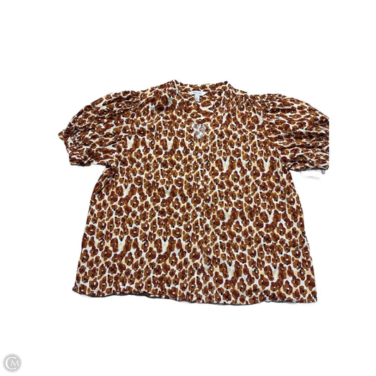 Top Short Sleeve By Nine West In Animal Print, Size: Xl