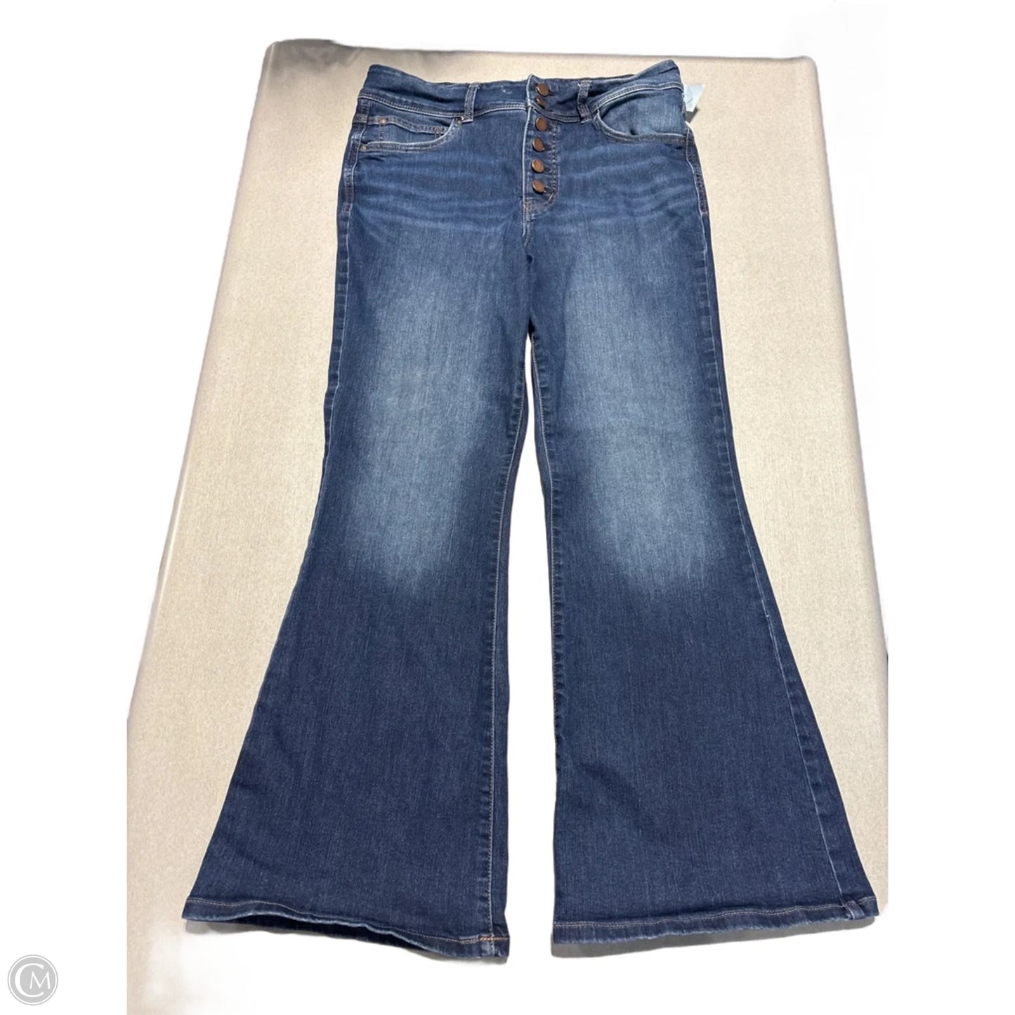 Jeans Flared By Maurices In Blue Denim, Size: 14