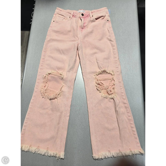 Jeans Flared By Risen In Pink Denim, Size: 8