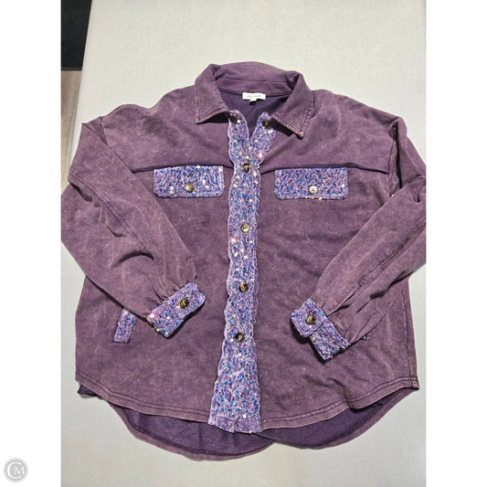 Top Long Sleeve By White Birch In Purple, Size: S