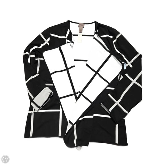 Cardigan By Chicos In Black & White, Size: M