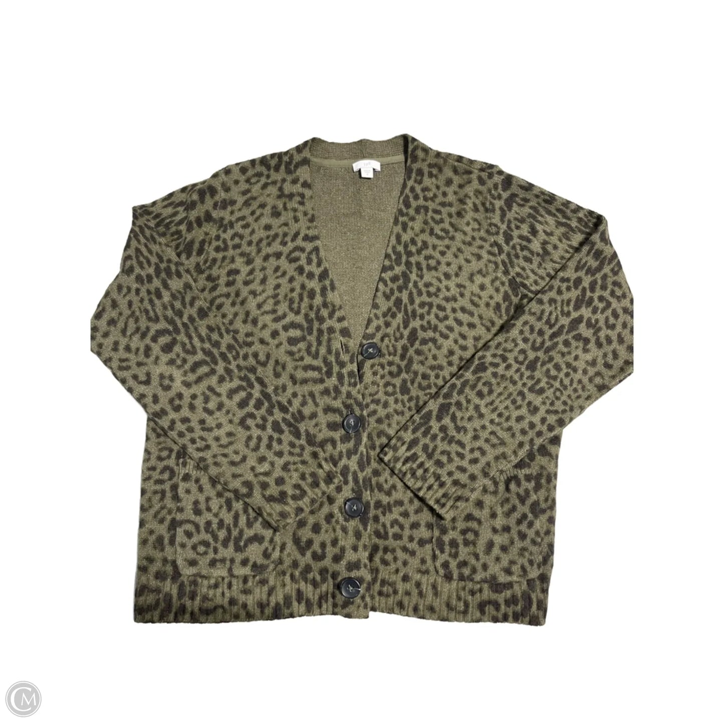Sweater Cardigan By J. Jill In Animal Print, Size: M