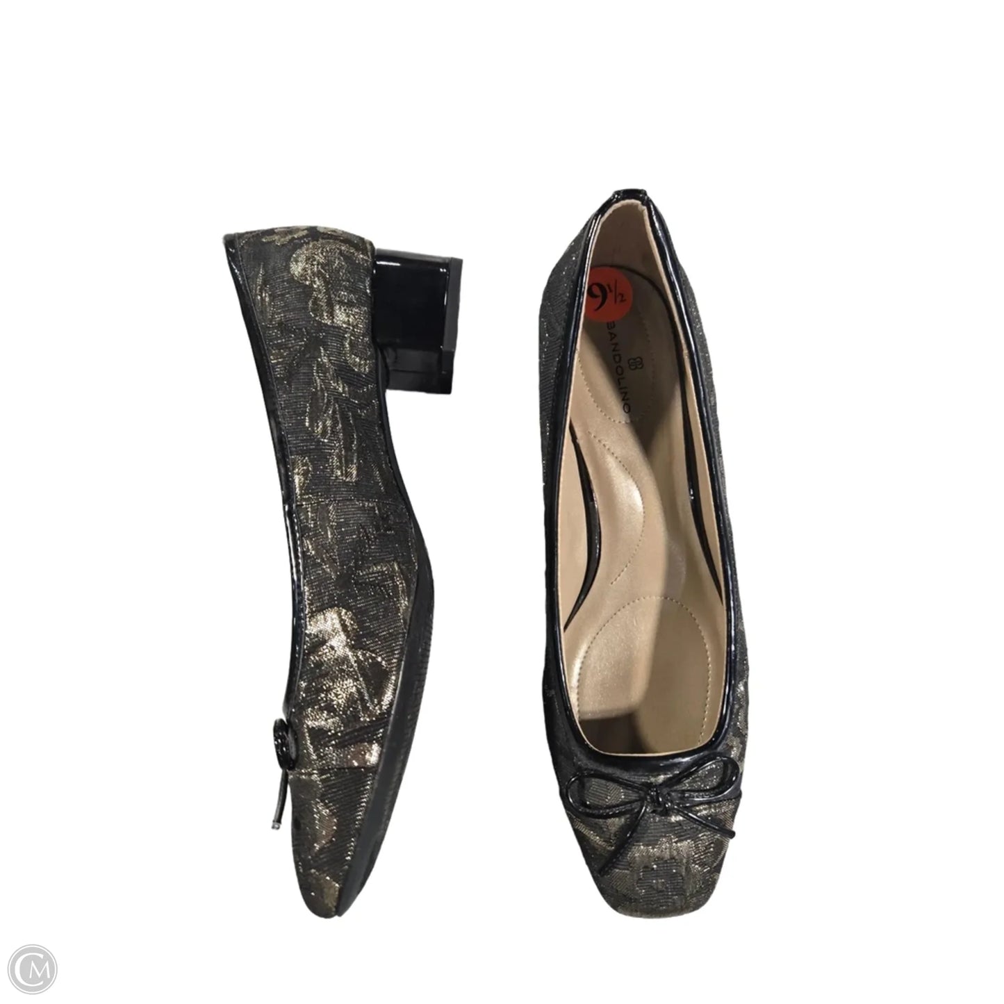 Shoes Heels Block By Cme In Black & Gold, Size: 9.5