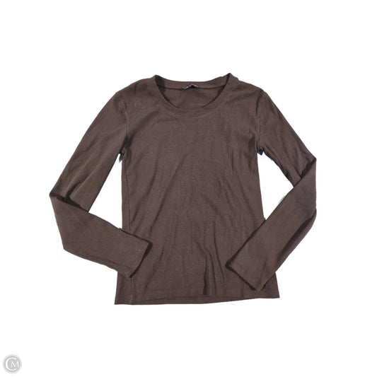 Top Long Sleeve Basic By Zara In Brown, Size: L