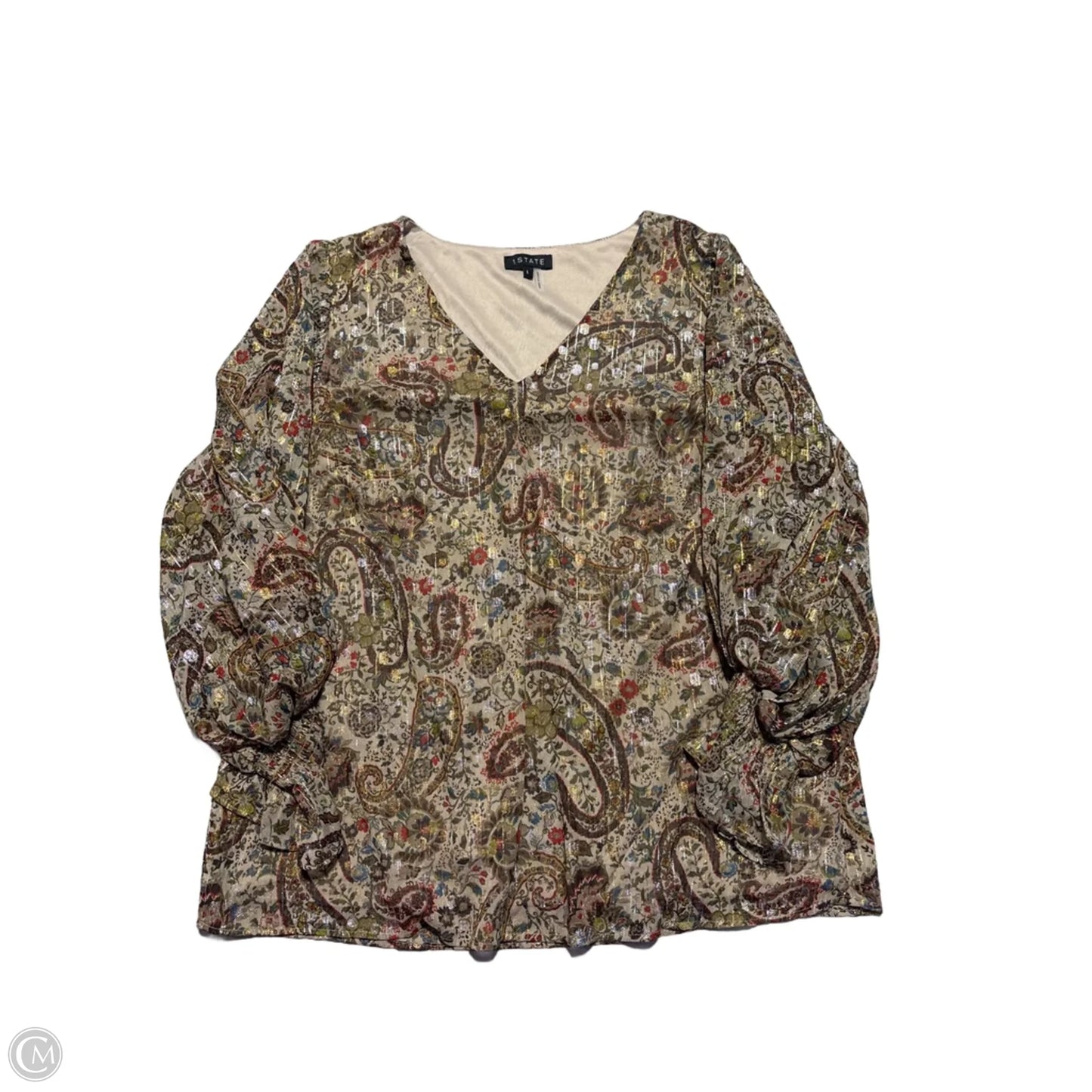 Top Long Sleeve By 1.state In Paisley Print, Size: L