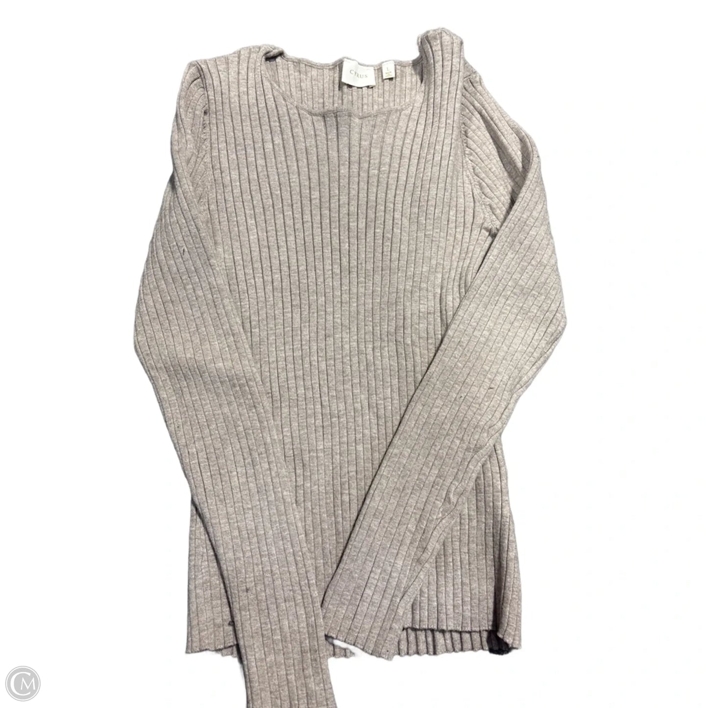 Top Long Sleeve By Cyrus In Tan, Size: L