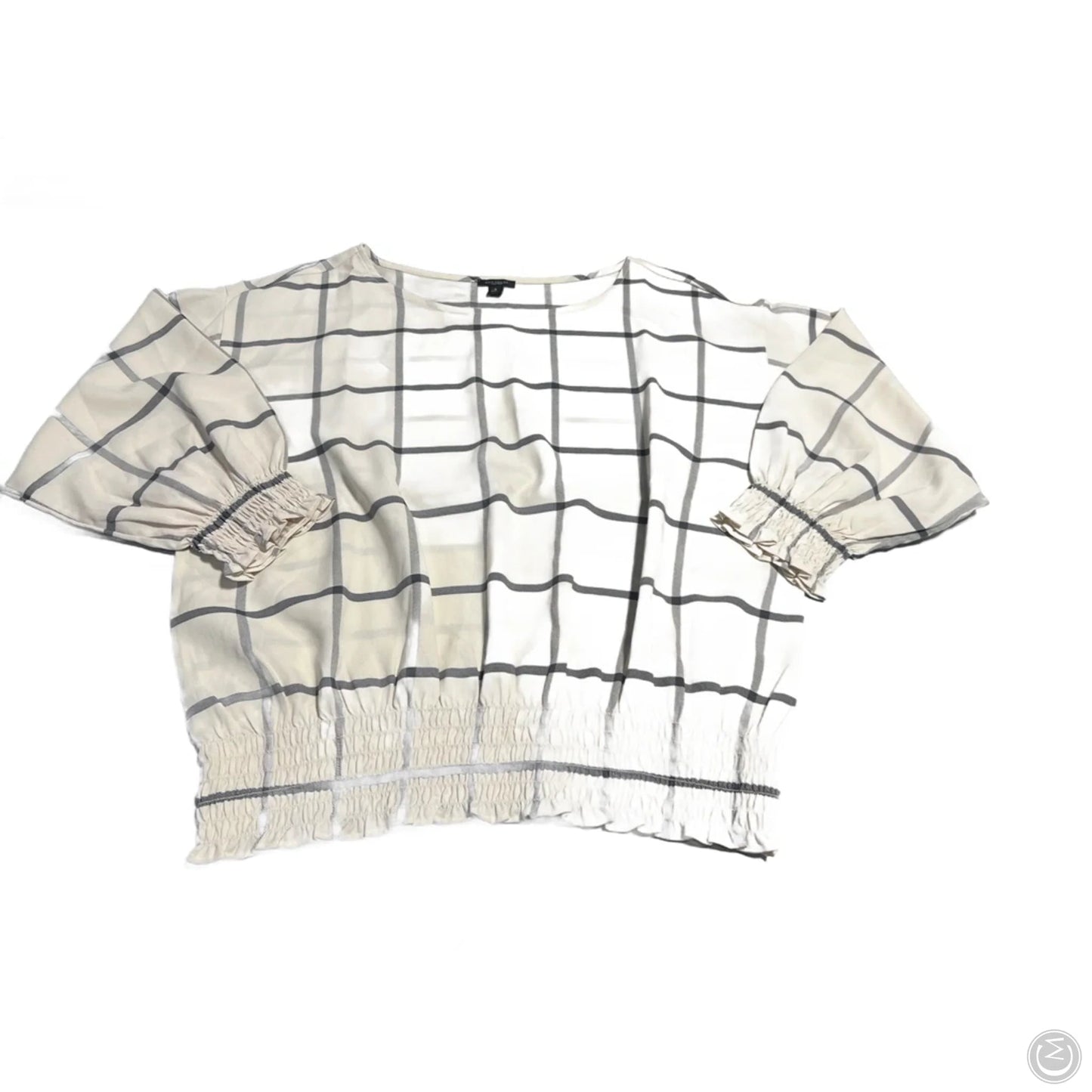 Top Long Sleeve By Ann Taylor In Cream, Size: L