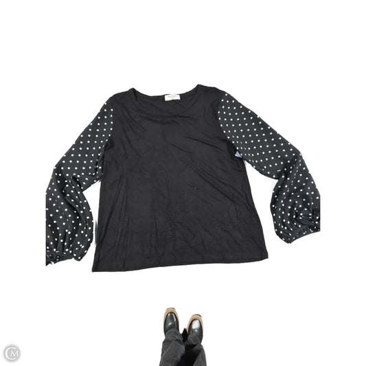 Top Long Sleeve By Kim & Cami In Black, Size: S