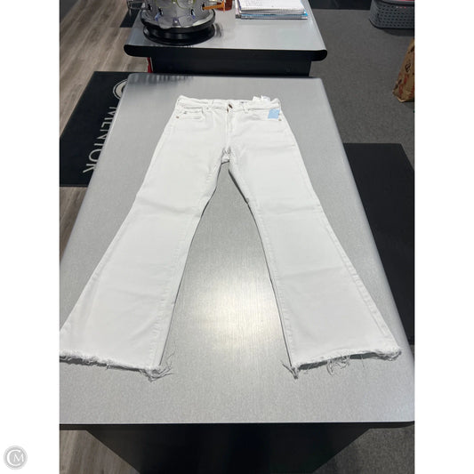 Jeans Cropped By Ag Jeans In White Denim, Size: 4