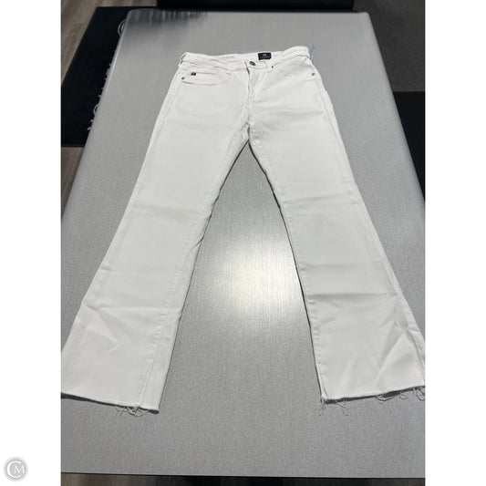 Jeans Cropped By Ag Jeans In White Denim, Size: 2