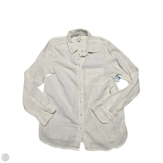 Top Long Sleeve By J. Crew In White, Size: M
